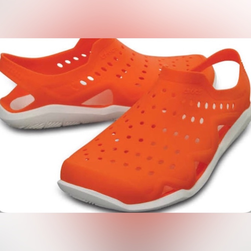 Crocs Men’s Orange Slip-On Clogs Swift-water Wave Size 7